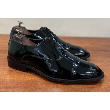Cap Toe Oxfords Patent Laceups Round Toe