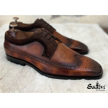 Wingtip Brogue Hand Patina Brown