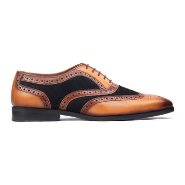 Tan Leather Oxfords With Suede