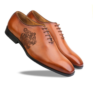 Tan Tiger Wholecut Oxfords