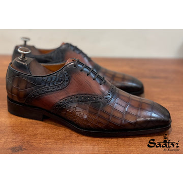 Spencer - Brown Croco Oxfords