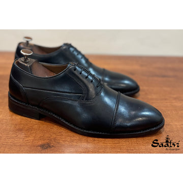 Black Straight Tip Oxfords