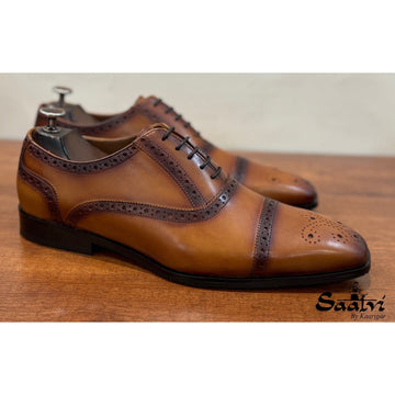 Toecap Brouge Oxford Tan