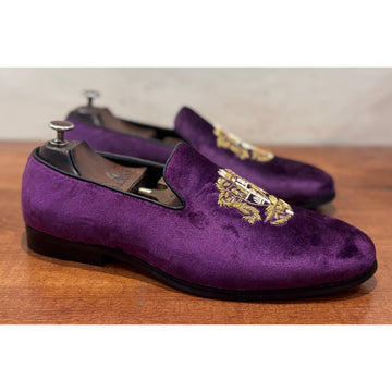 Purple Slipons Zardosi Embroidery