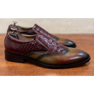 Dual Patina Croco Slip-on