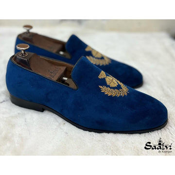Flower Zardosi Embroidery Blue