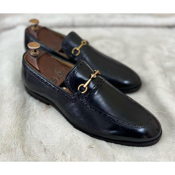 Semi Brouge Horsebit Loafers black