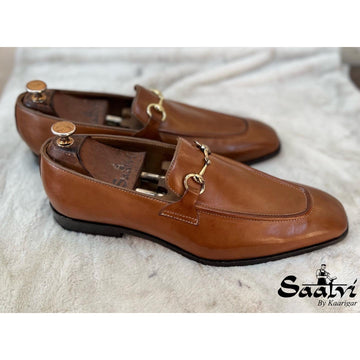 Tan Yellow Horsebit Loafers