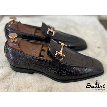 Black Croco Loafers T