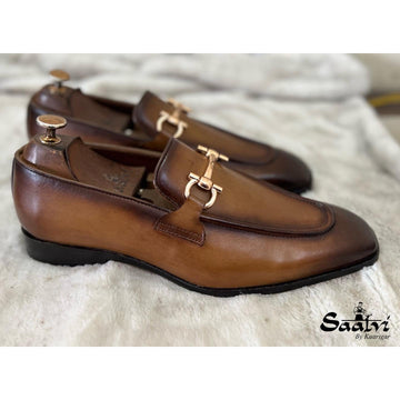 Tan Horsebit Loafers Hand Finished