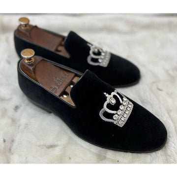 Crown Zardosi Hand Embroidery Slipon