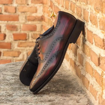 Burgundy Brogue Shoes For Men