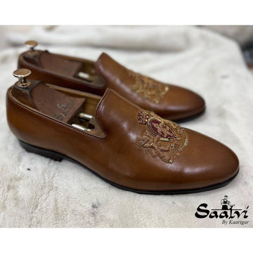 Royal Hand Zardosi Slipons