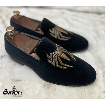 Spider Hand Embroidery Slipons