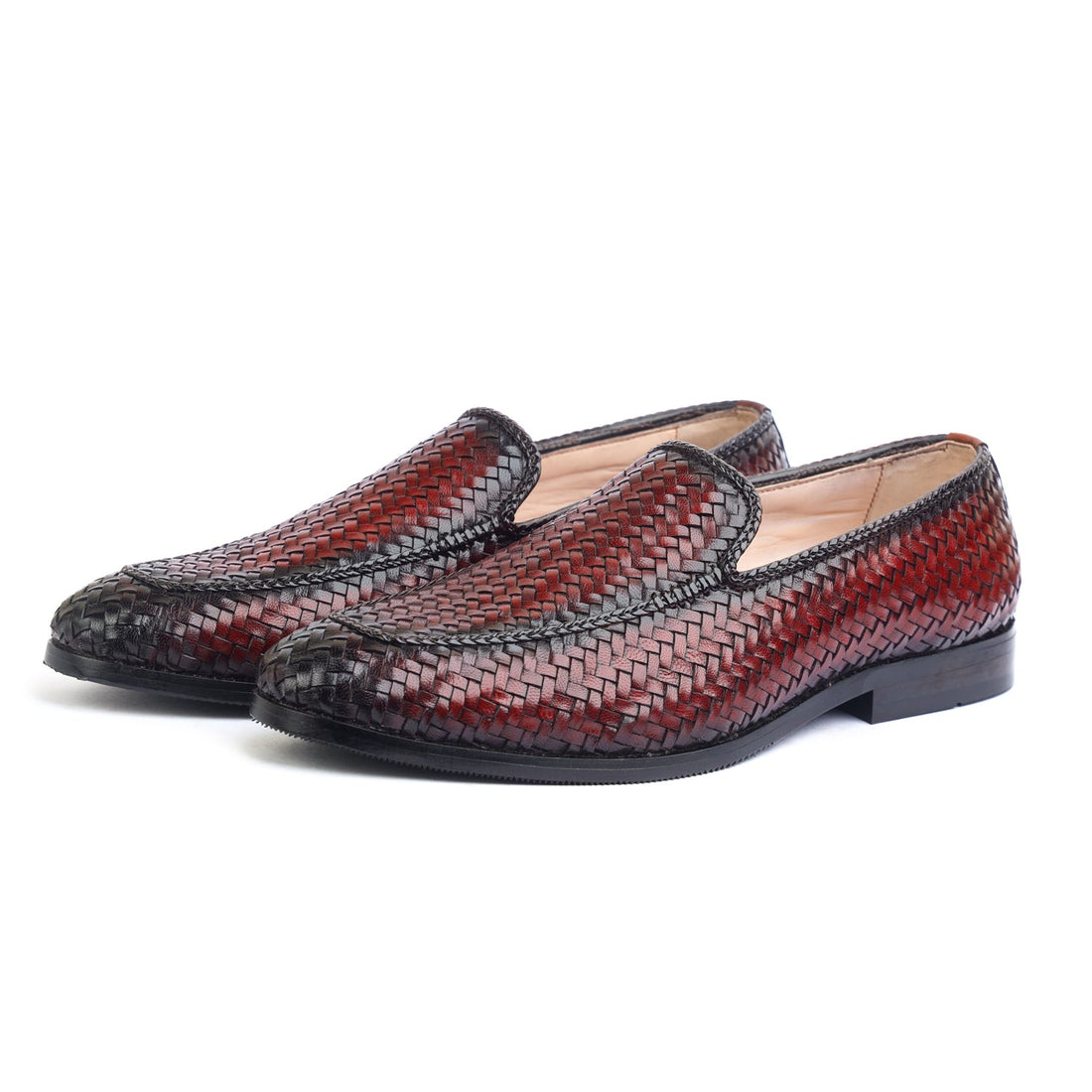 Brown Handwoven Loafers