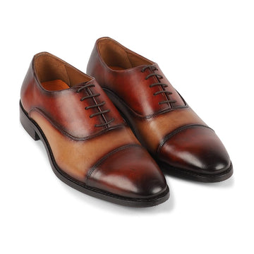 Brown & Camel Toecap Hand Patina