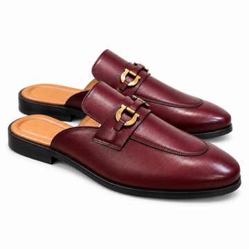Bordeaux Regent Horsebit Mule Loafers – Burgundy Leather