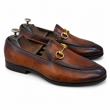 Horsebit Loafers Hand Patina Tan Brown