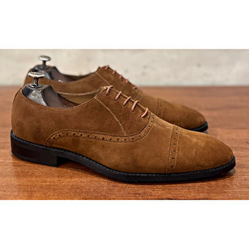 Chestnut Suede Cap-Toe Oxford
