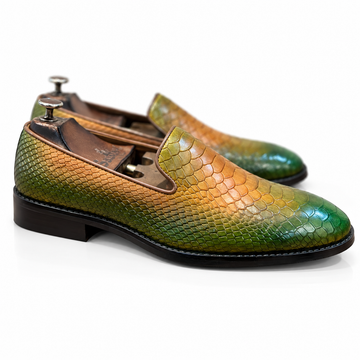 Verde Ombre Serpente Loafers