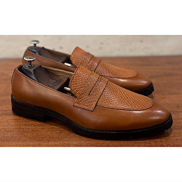 Tan Penny Loafers Light Weight Sole