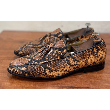 Size 9 Snake Foil Loafers Tassels