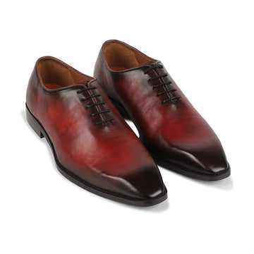Dark Burgundy Hand Patina Oxfords Italia