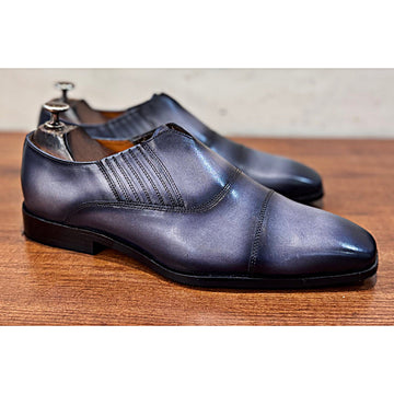 Grey Hand Patina Loafers Italia