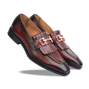 Horsebit Loafers With Fringes Brodo