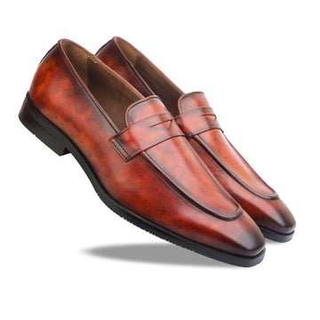 Penny Loafers Hand Patina Tan
