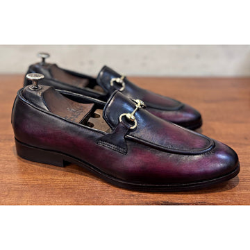 Horsebit Loafers Hand Patina Purple