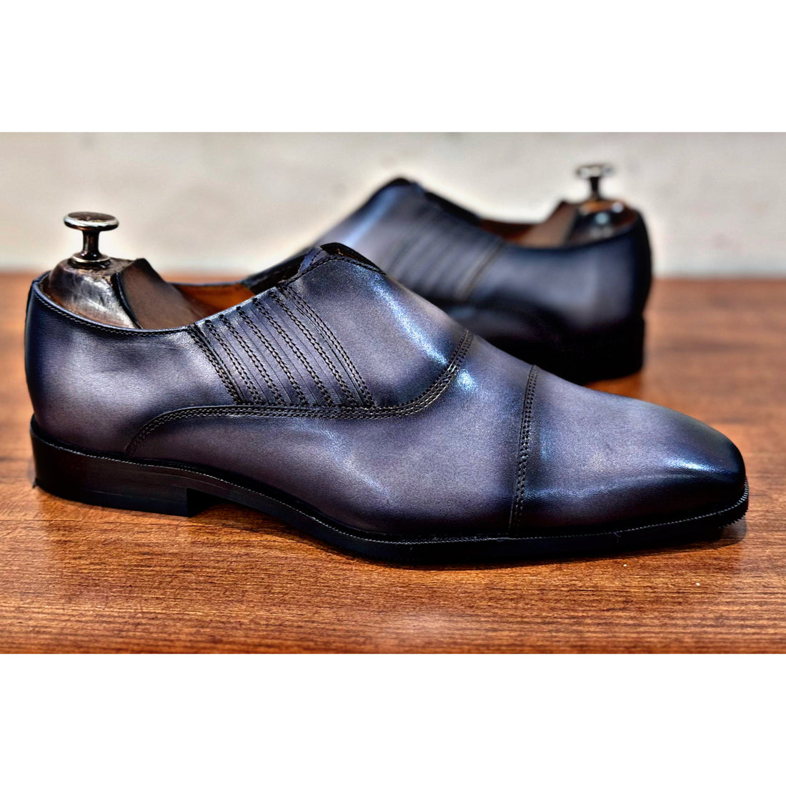 Grey Hand Patina Loafers Italia