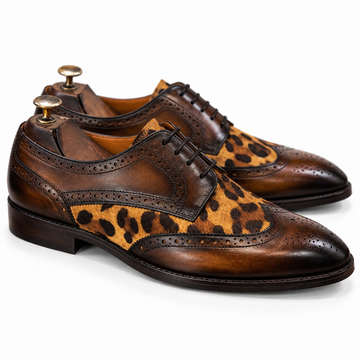 Havana Leopard Brogue Derby Shoes