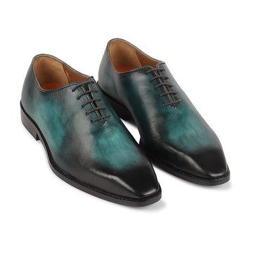 Aqua Blue Hand Patina Wholecut