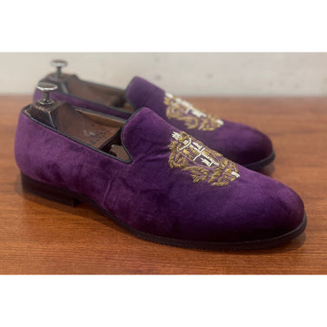 Size 9 Purple Embroidery Slipon