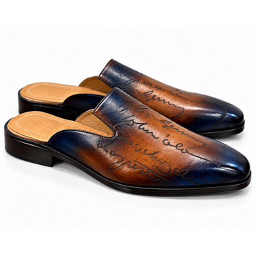 Cognac Noir Signature Patina Mules