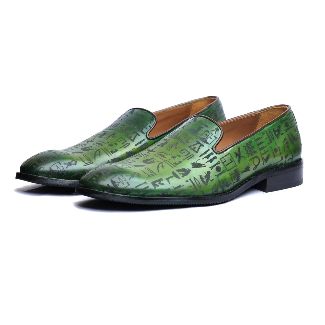 Amber Hand Patina Loafers Green