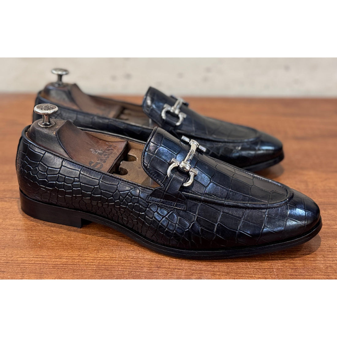 Luxe Croc-Embossed Slip-On