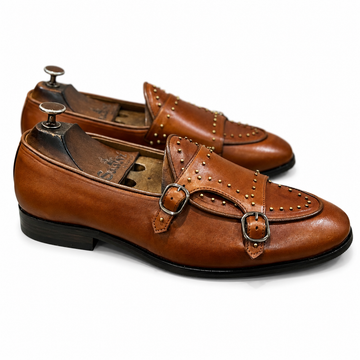 Imperial Studded Double Monk Loafers