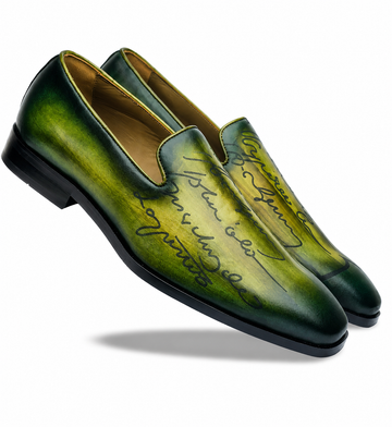 The Emerald Script Patina Loafers