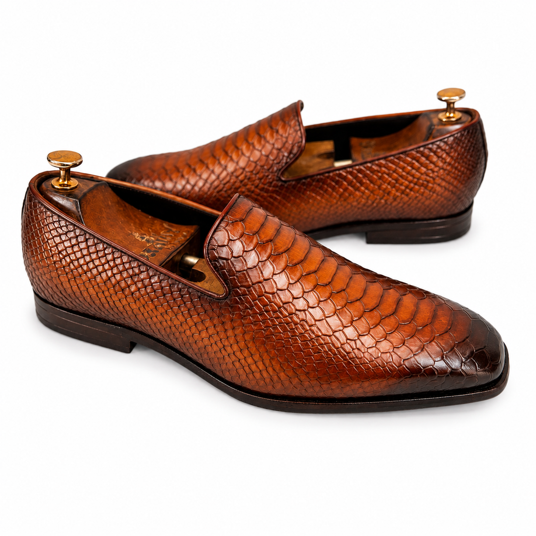 Aureum Cognac Croco Loafers