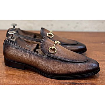 Regal Monaco Espresso Pebble Leather Horsebit Loafers for Men
