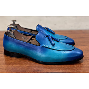 Loafers With Tassels Blue