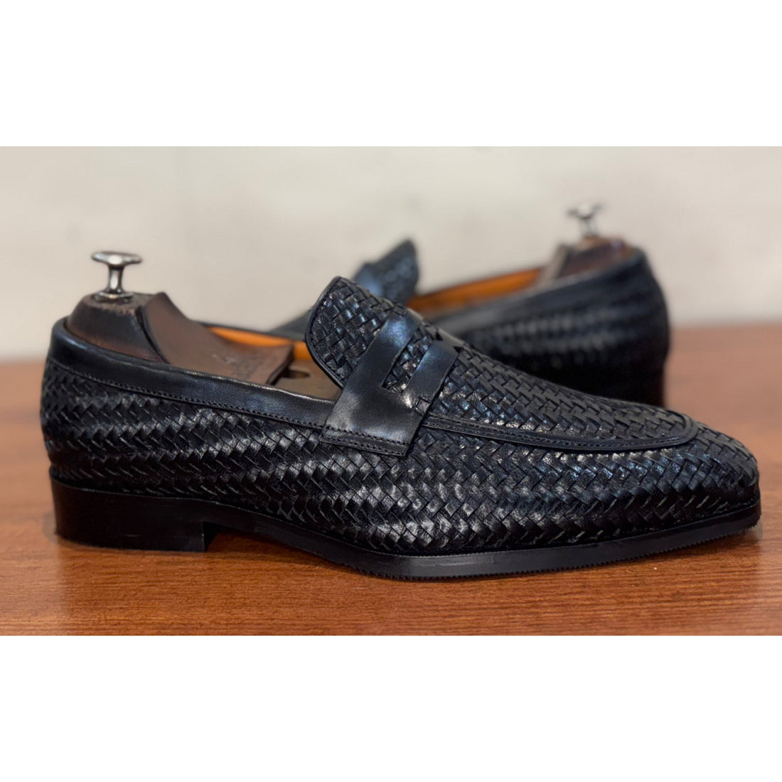 Penny Loafers Weave Leather T