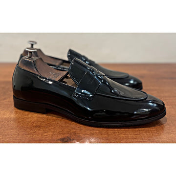 Black Penny Loafers Patent