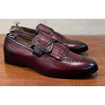 Butterfly Loafers Two Tone Bordo