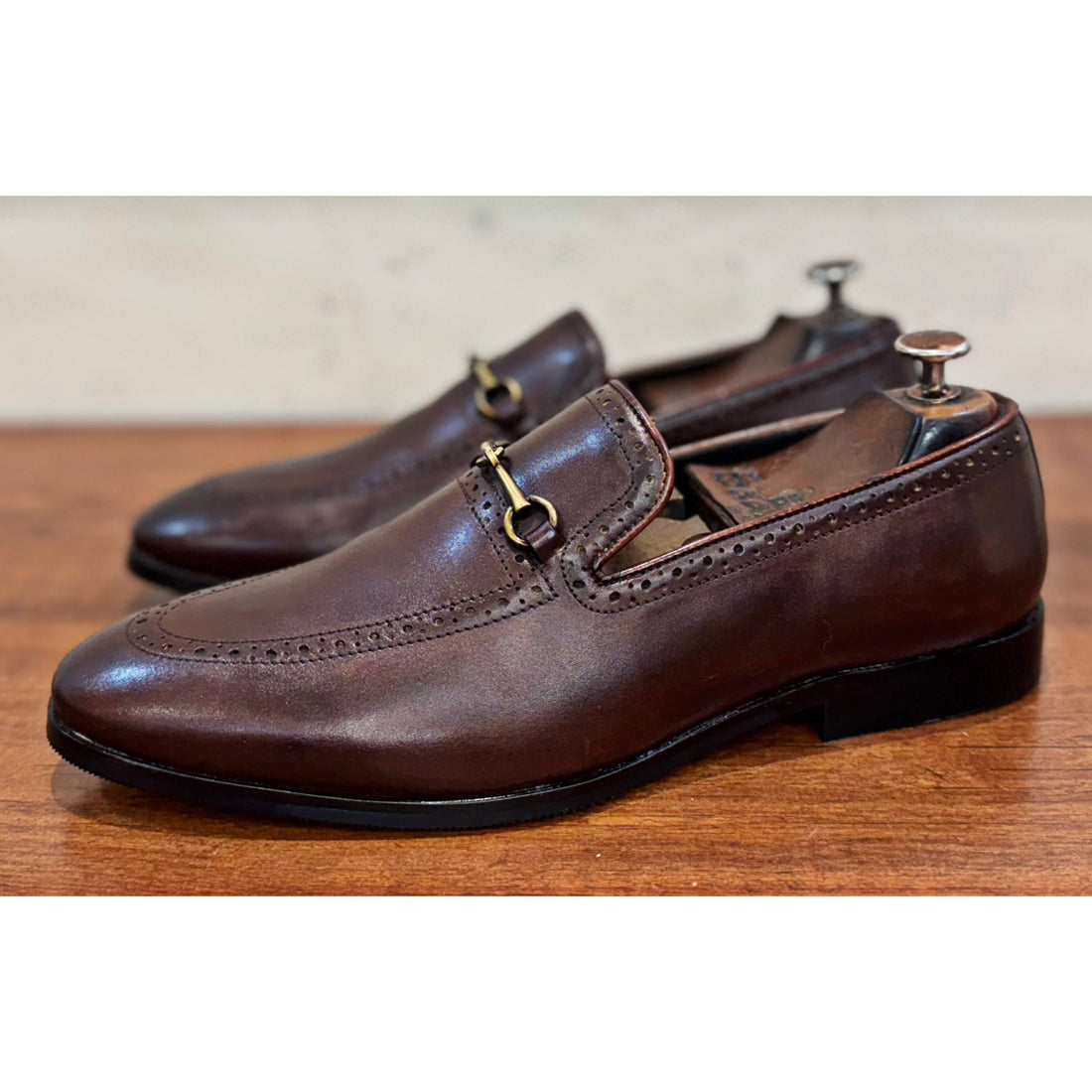 Semi Brogue Loafers Brown