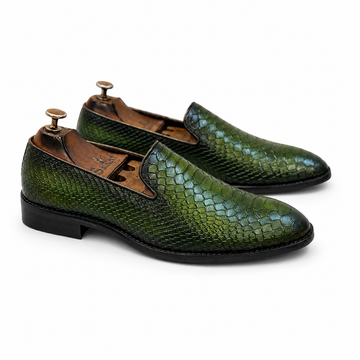 Verde Serpente Royale Python-Embossed Loafers
