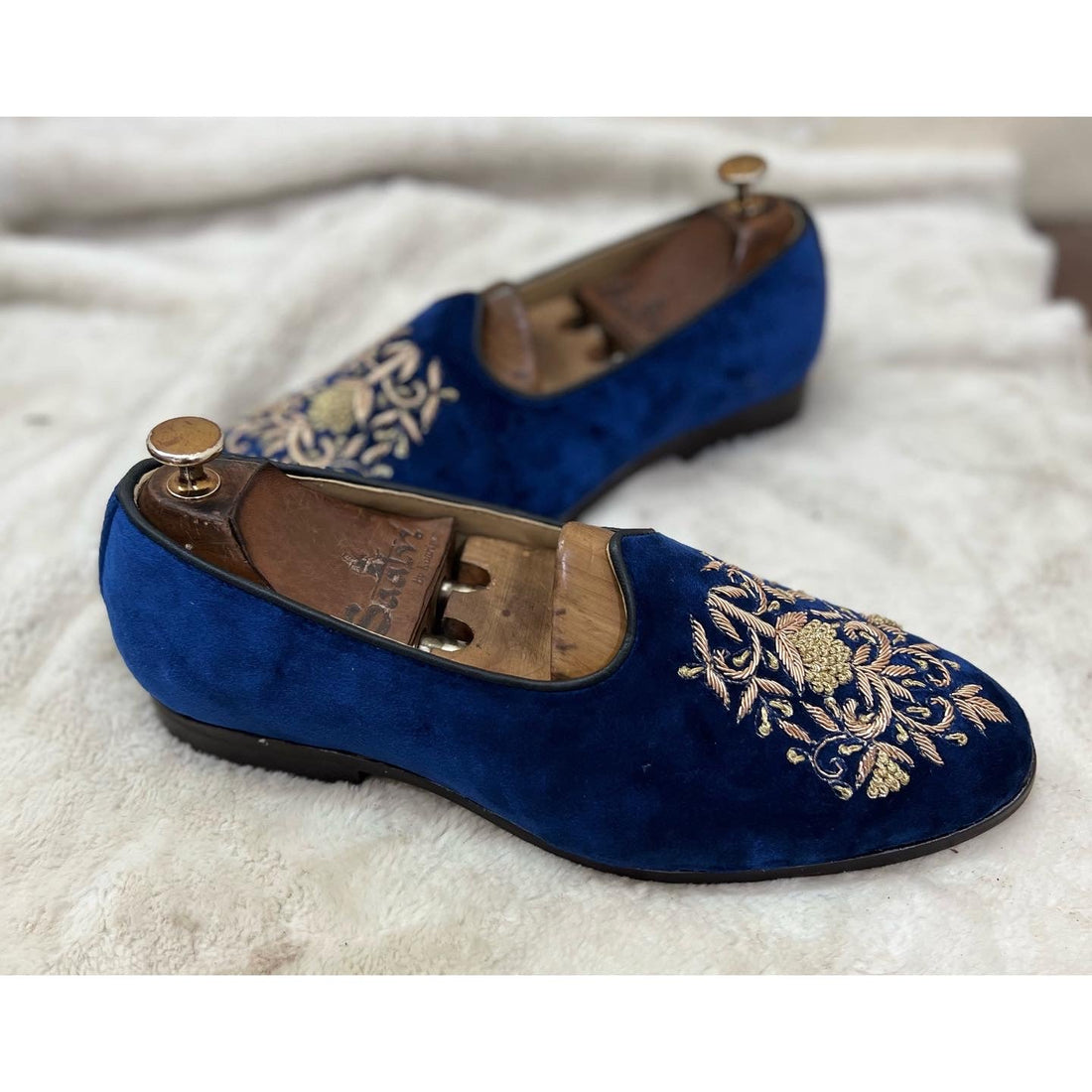 Blue Velvet With Zardosi Embroidery